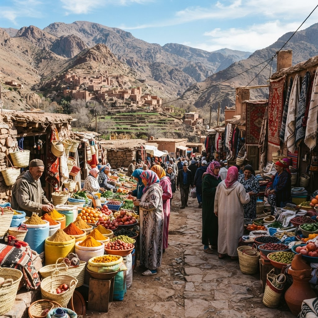 A local mountain village market